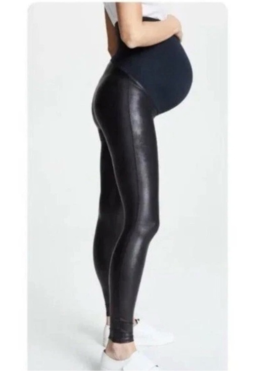 Pants - Spanx Faux Leather Leggings Black Size large Maternity Leggings NWT
